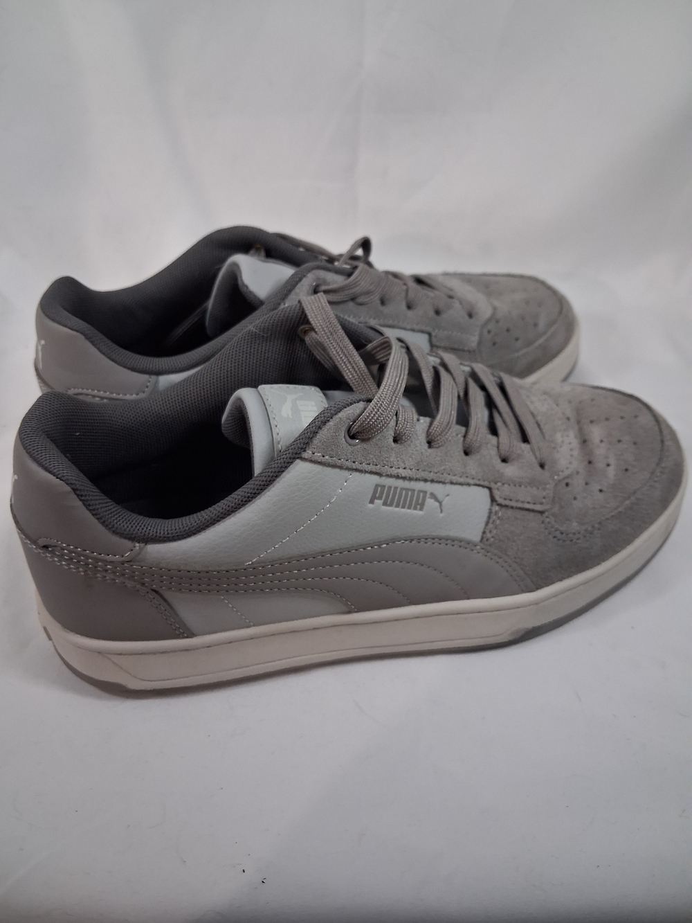 Puma Grey Suede & Synthetic Low-Top Sneakers